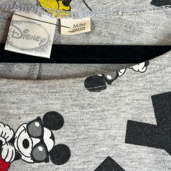 Mickey Mouse Disney  T Shirt Crop Top Womens M  Gray All Over Print Sunglasses - Picture 4 of 7